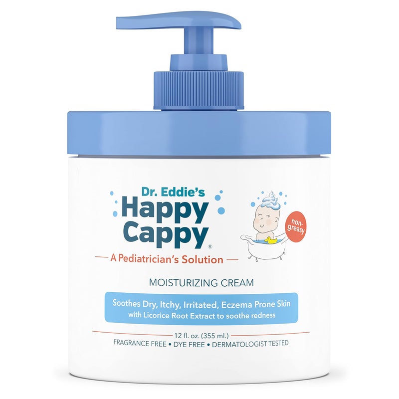Happy Cappy Moisturizing Cream - Baby Cream for Eczema-Prone Skin, Dry Skin Lotion for Infants, Toddlers & Kids, Pediatrician-Formulated, Gentle, Paraben Free, Hypoallergenic, Sulfate Free - 12 fl oz - Image 1